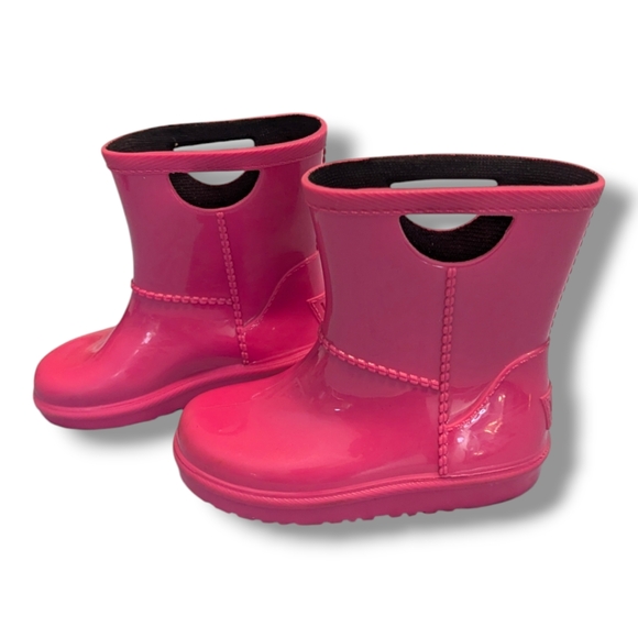 Ugg Rahjee Rain Boots Girl's Size 8 Casual Diva Pink Slip-OnClassic Rubber - Picture 7 of 13